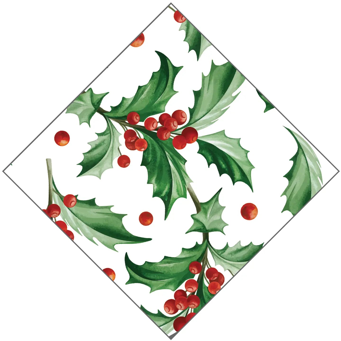 Christmas Holly Paper Cocktail Napkins | Pack of 20