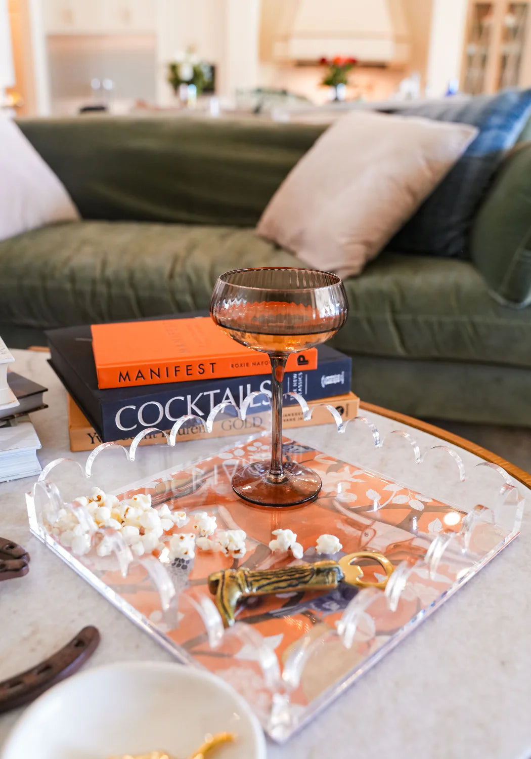 Texas Acrylic Scalloped Tray