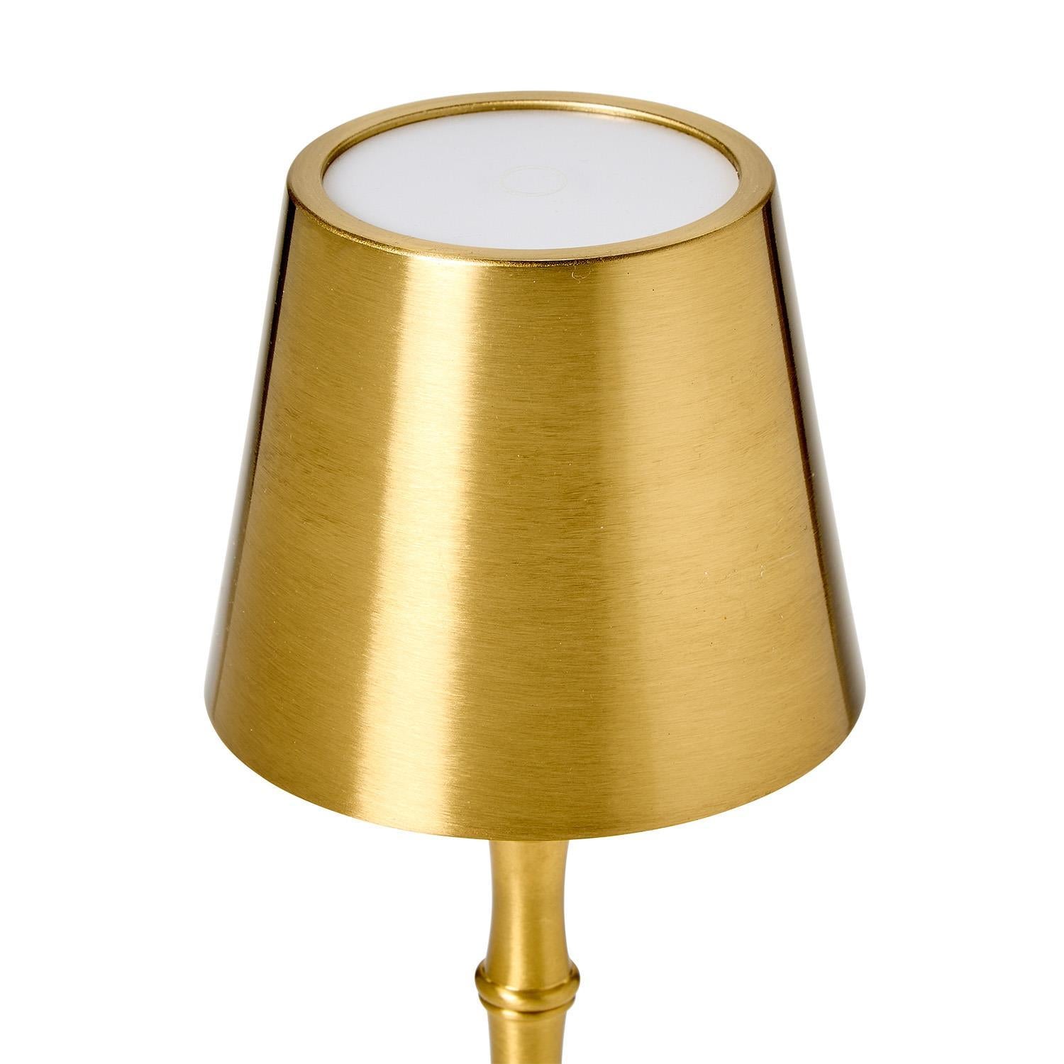 LED Cordless Gold Bamboo Table Lamp