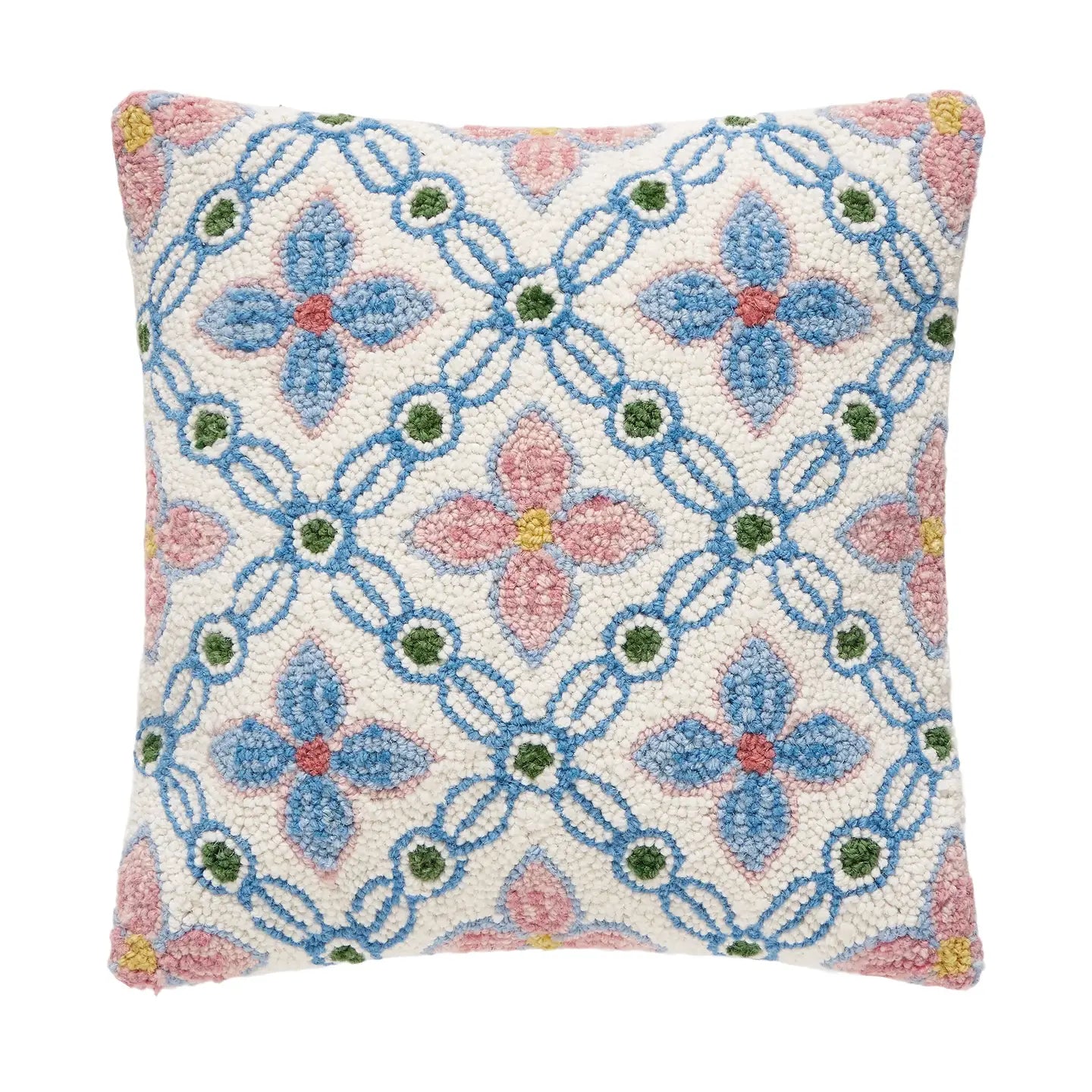 Vintage Floral Tile Hook Pillow