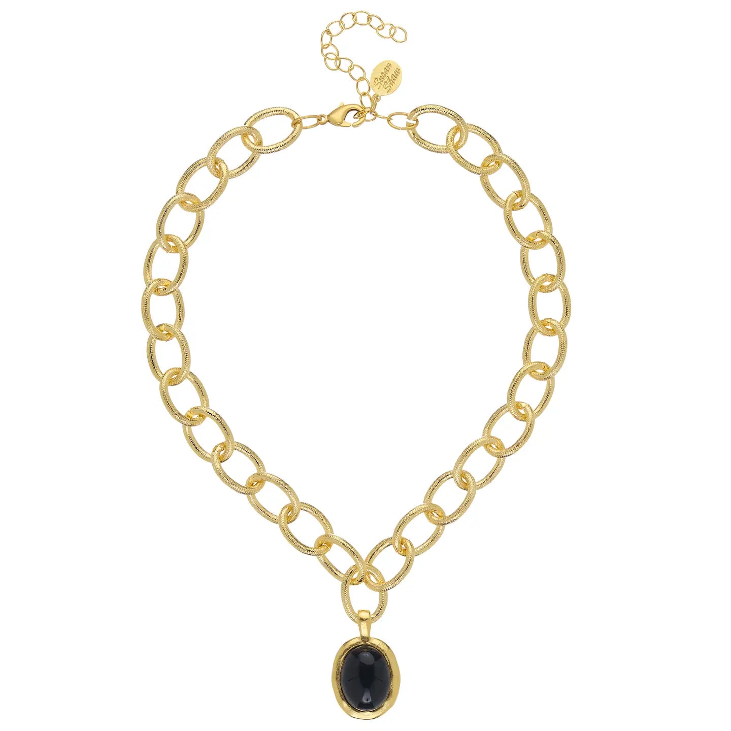 Cabochon Loop Chain Necklace, Assorted Colors