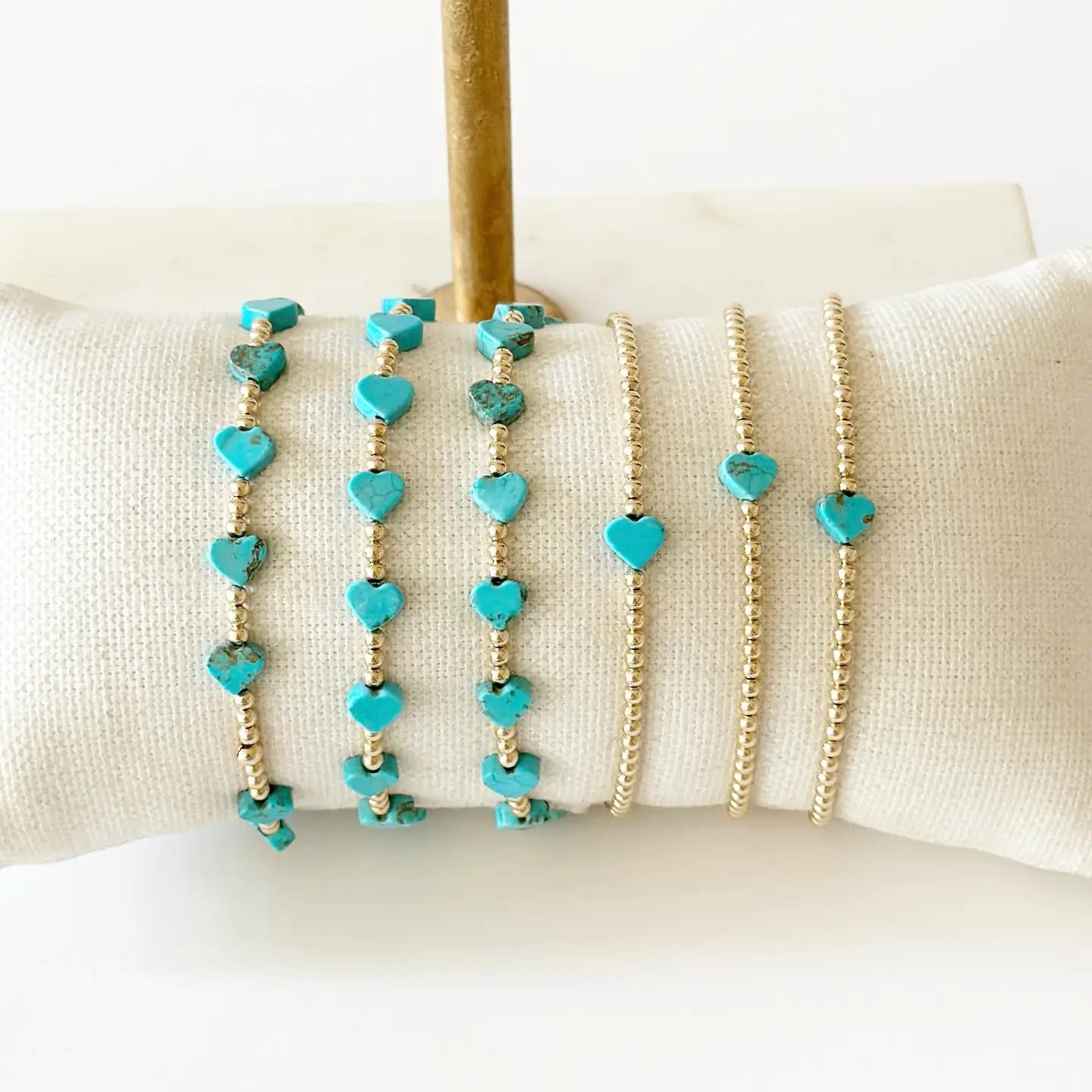 Pippa Turquoise Multi Heart Bracelet