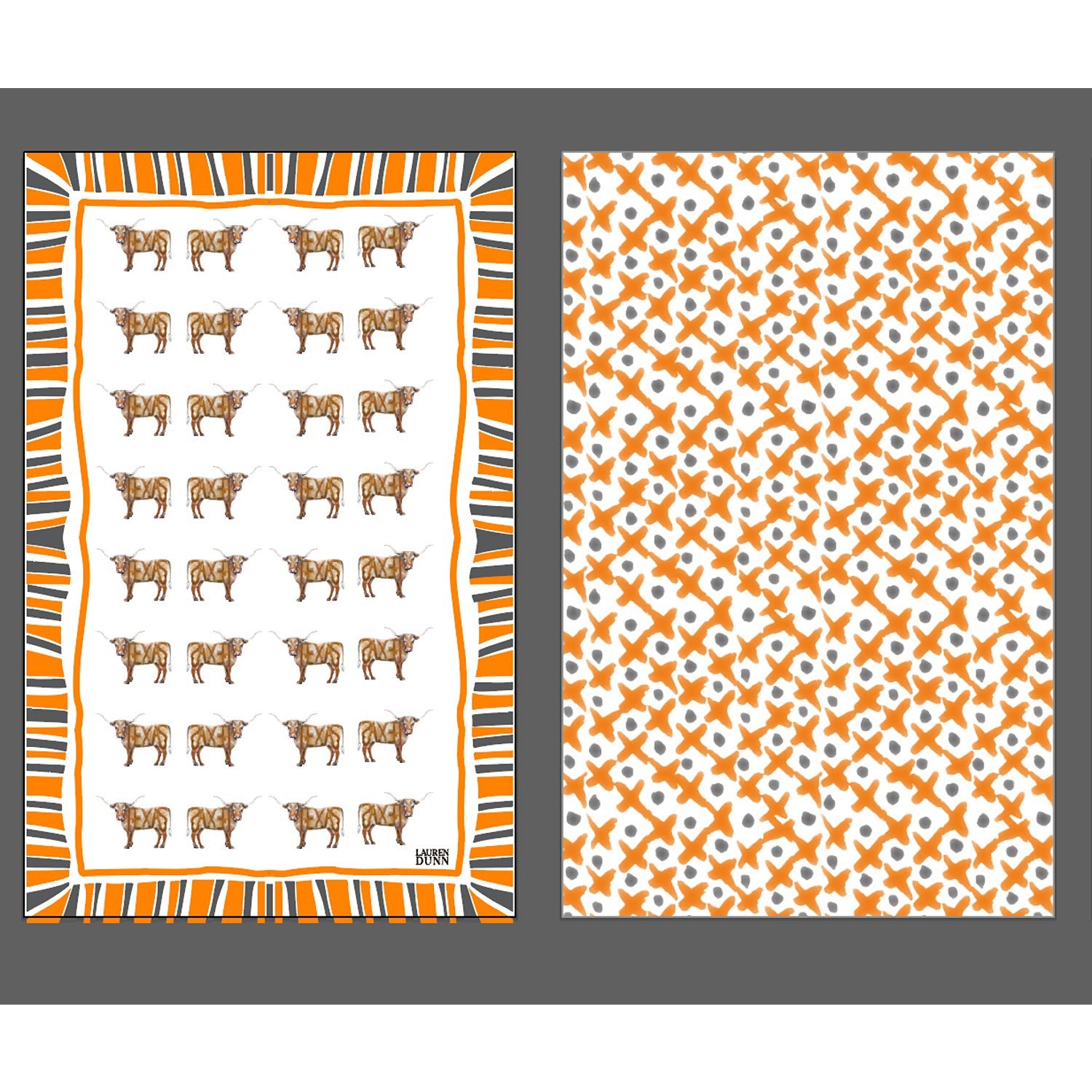 Game Day Longhorn Double Sided Tea Towel