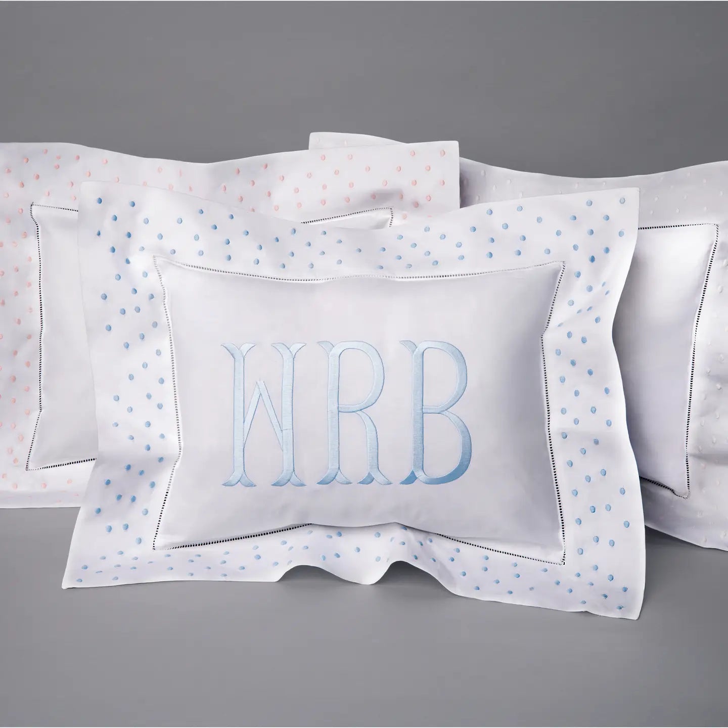 Swiss Dots On Hemstitched Border Pillow Shams