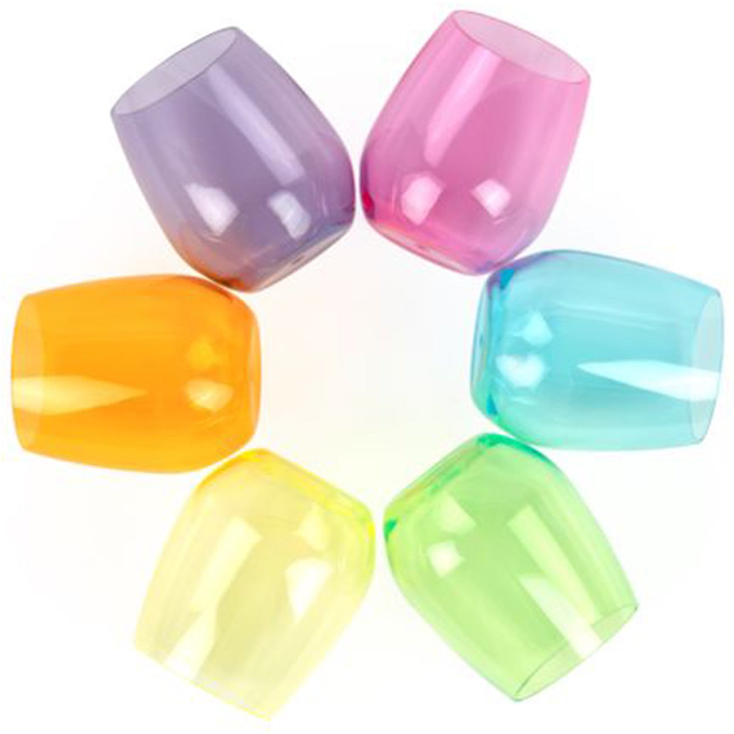 Unbreakable Stemless Wine Glasses, Assorted Colors