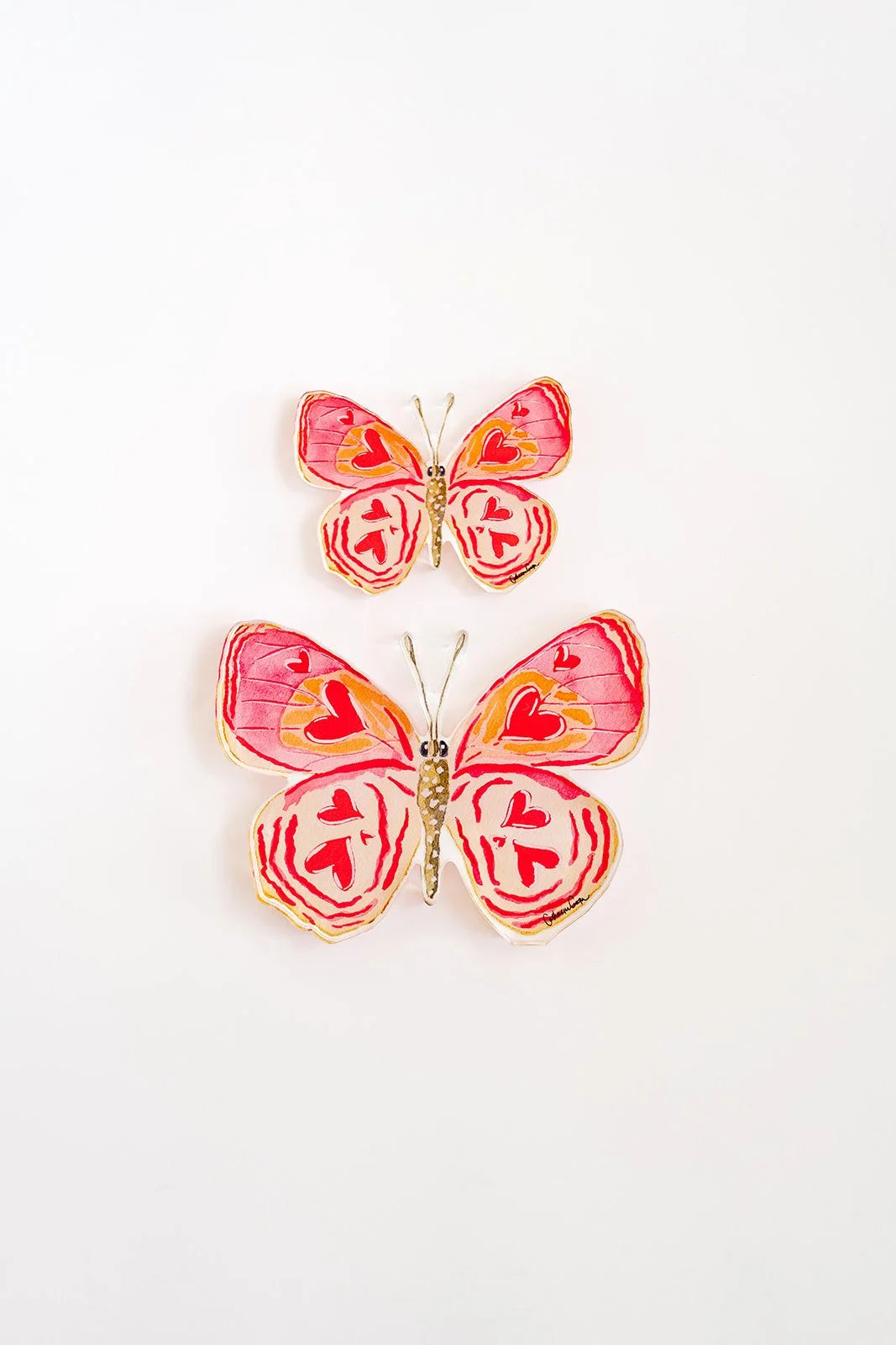 Heart Butterfly Acrylic Art Block Small