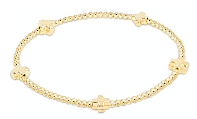 egirl Signature Cross Small 2mm Gold Bracelet - Gold