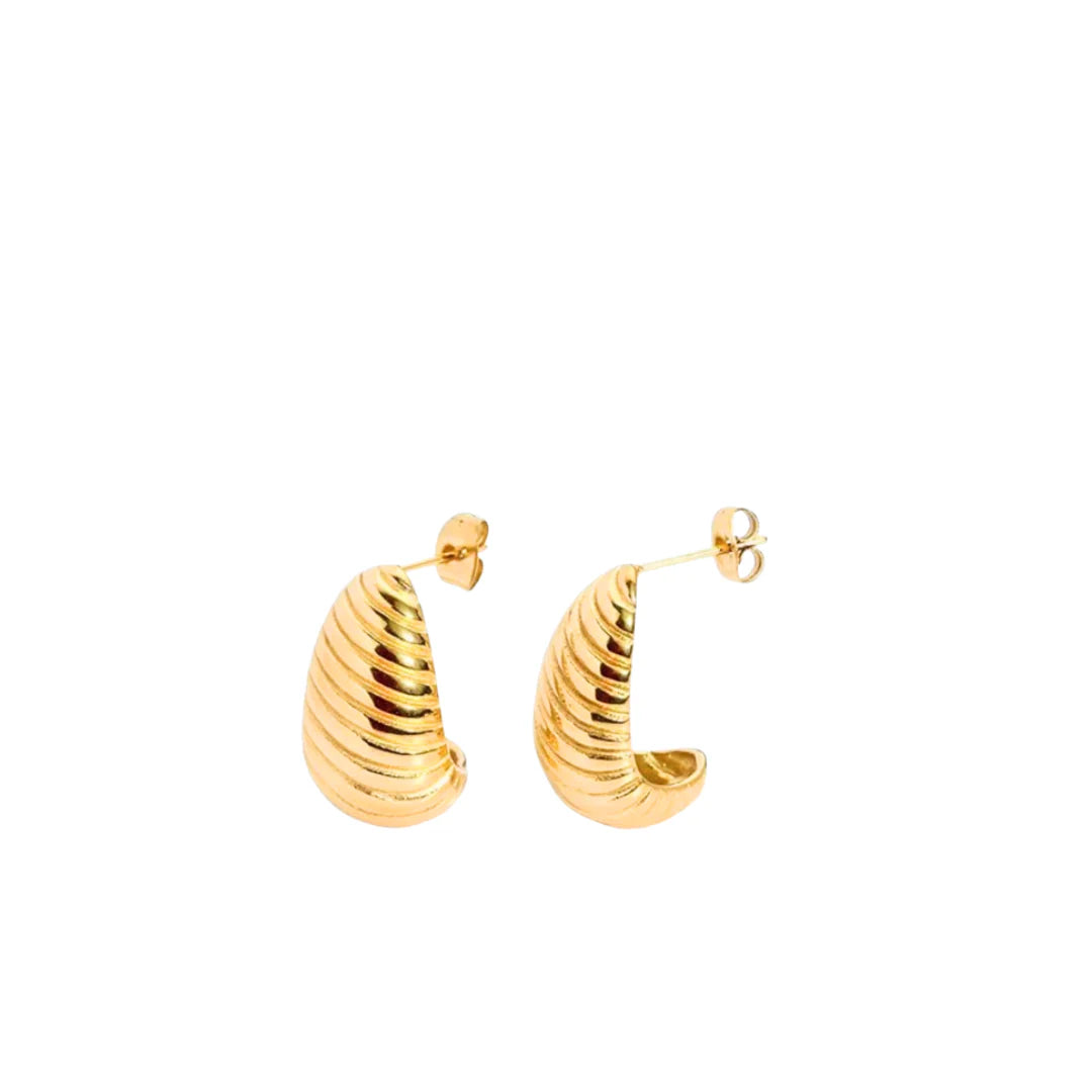 Ribbed Teardrop Earrings