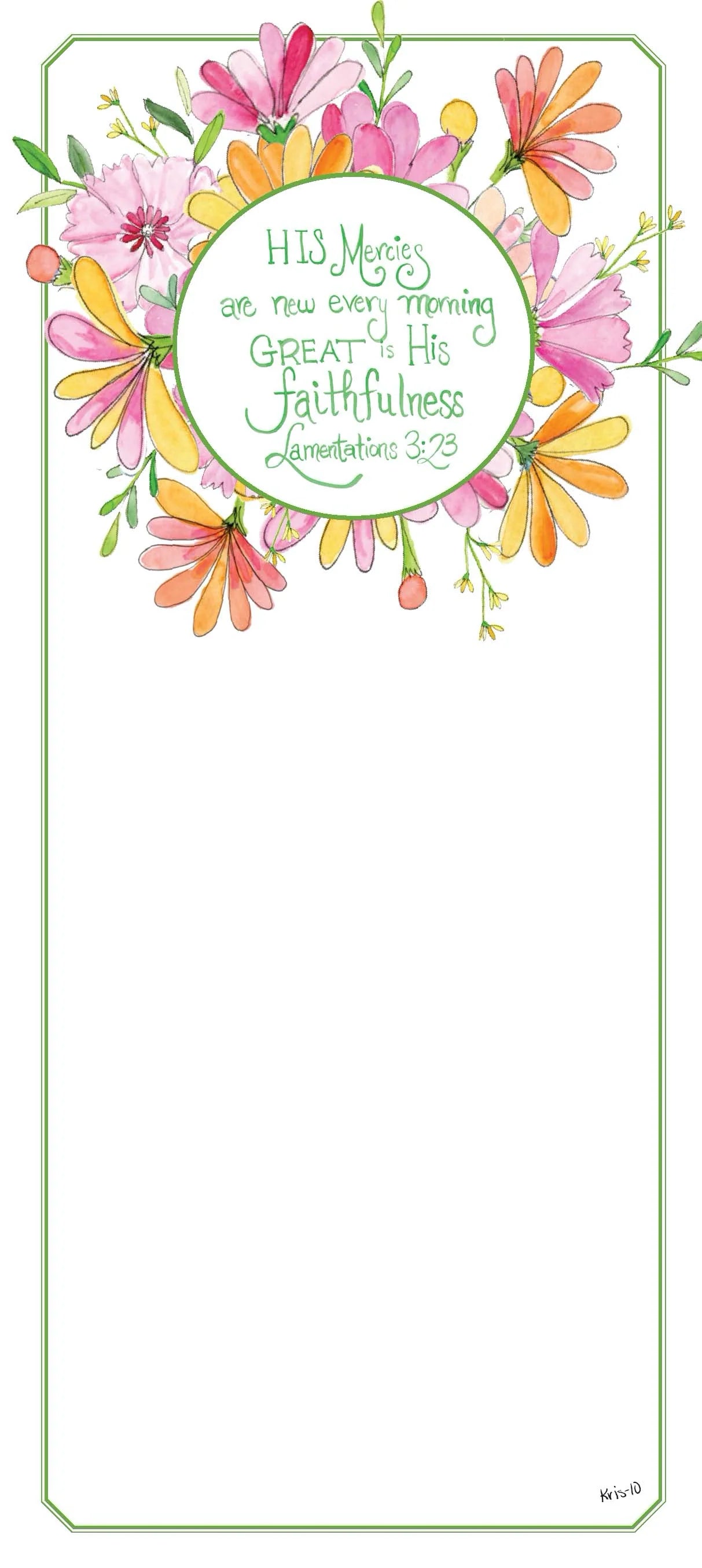 Kris-10's Creations Skinny Notepad, Assorted