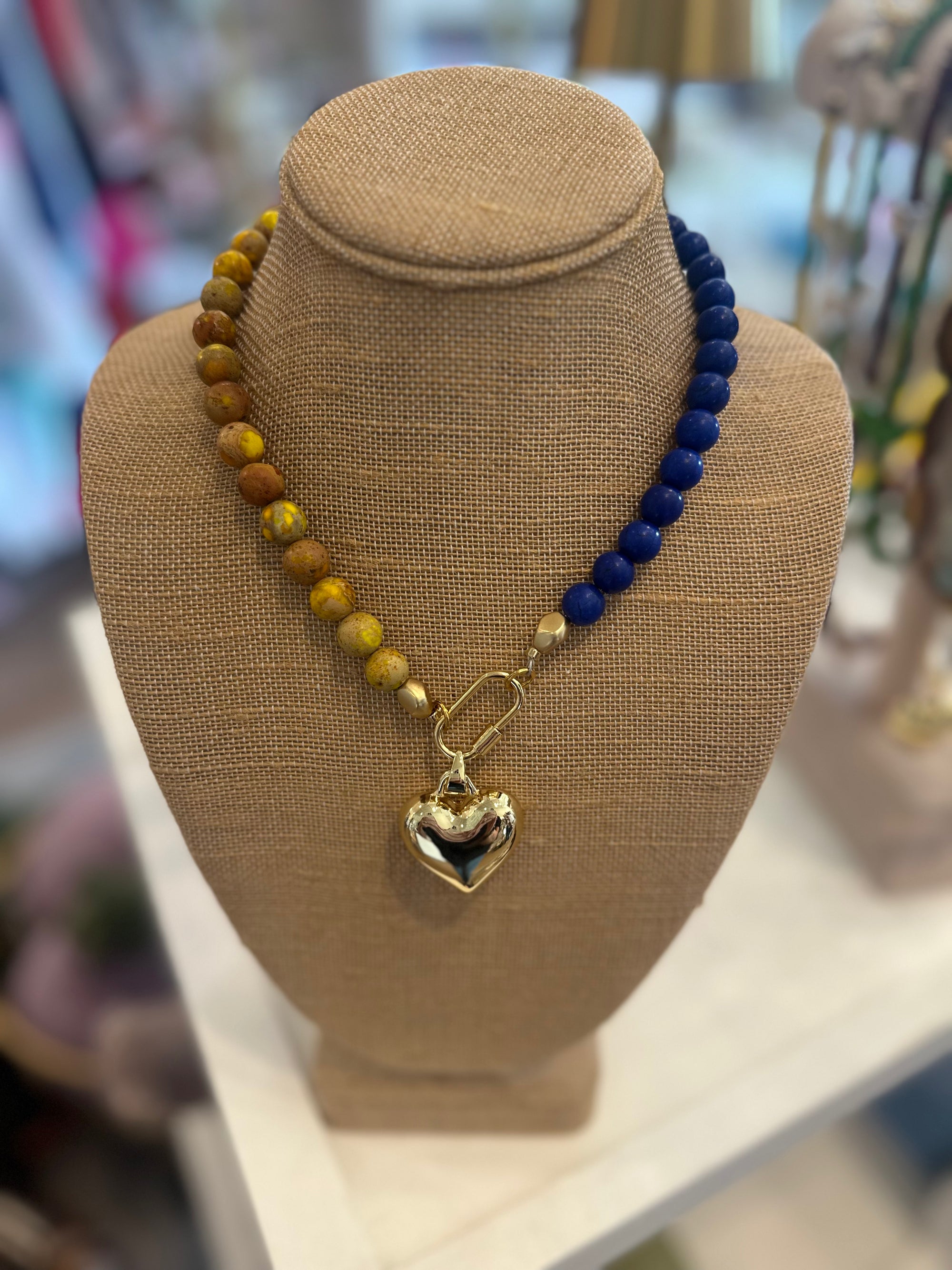 AH Beaded Bubble Heart Necklaces