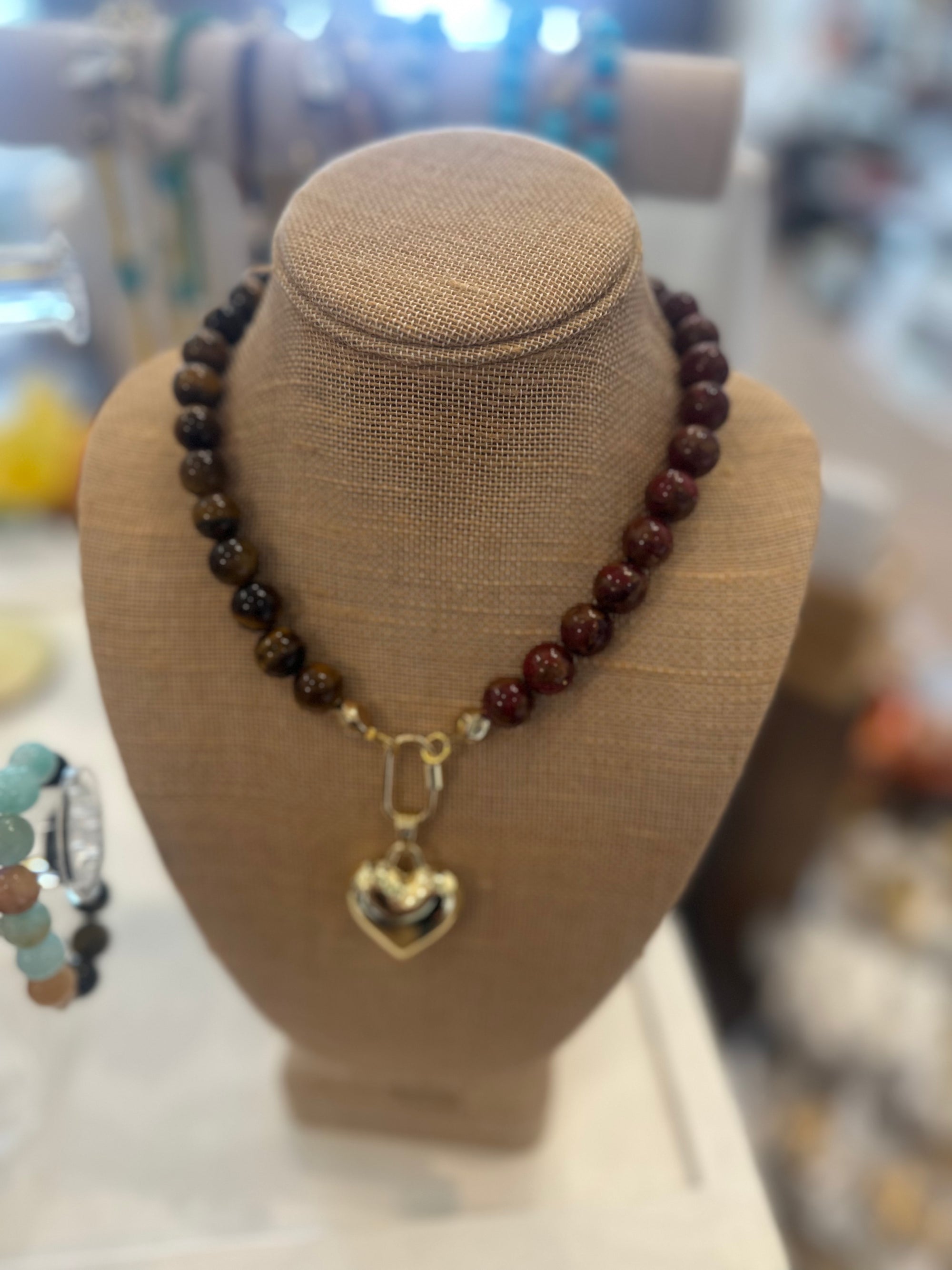Beaded Bubble Heart Necklaces, Assorted