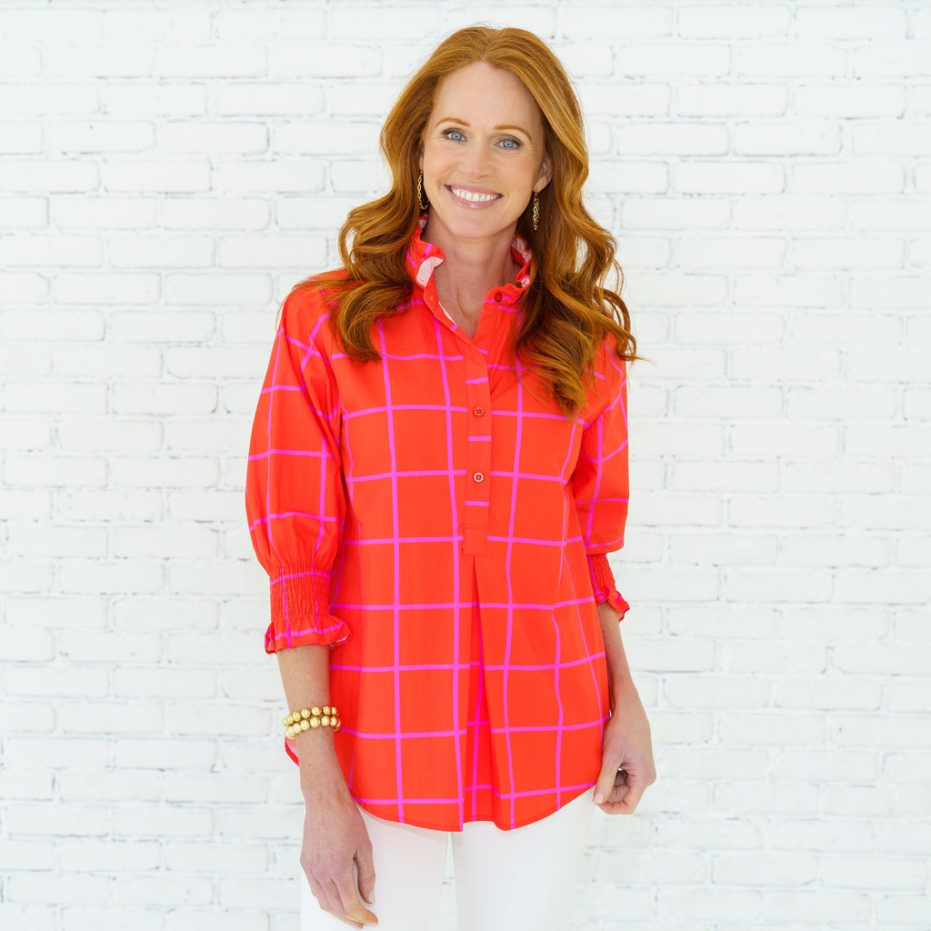 Kimberly Park Top Orange and Pink, Assorted Sizes