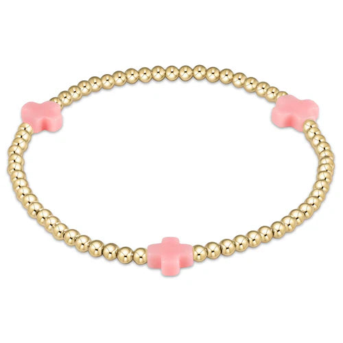 Signature Cross Gold Pattern Bead Bracelet, Assorted