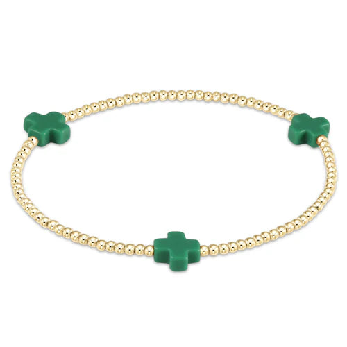 Signature Cross Gold Pattern Bead Bracelet, Assorted