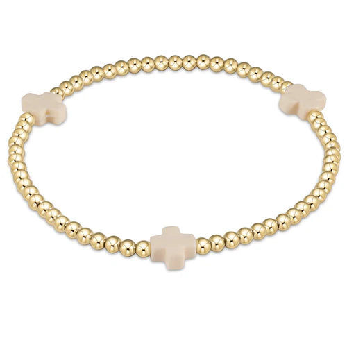 Signature Cross Gold Pattern Bead Bracelet, Assorted