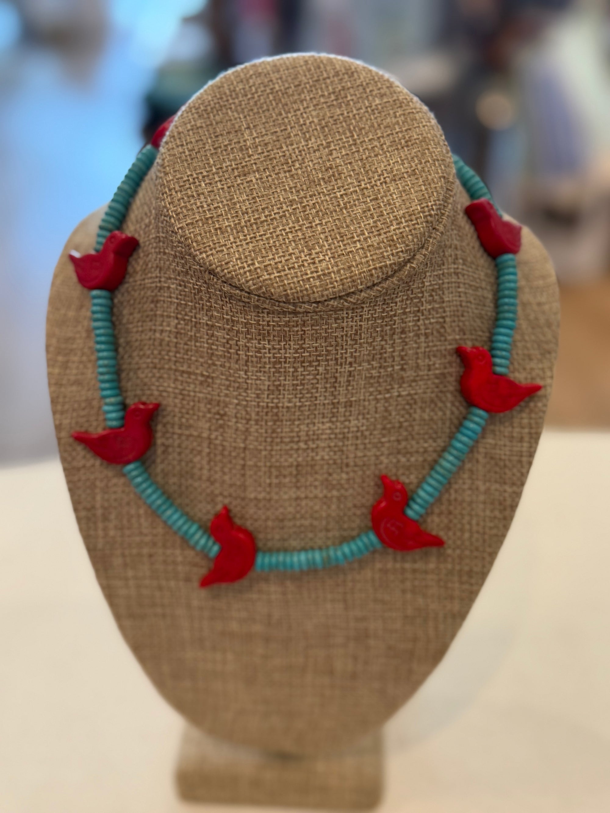 Beaded Bird Necklace, Assorted Colors