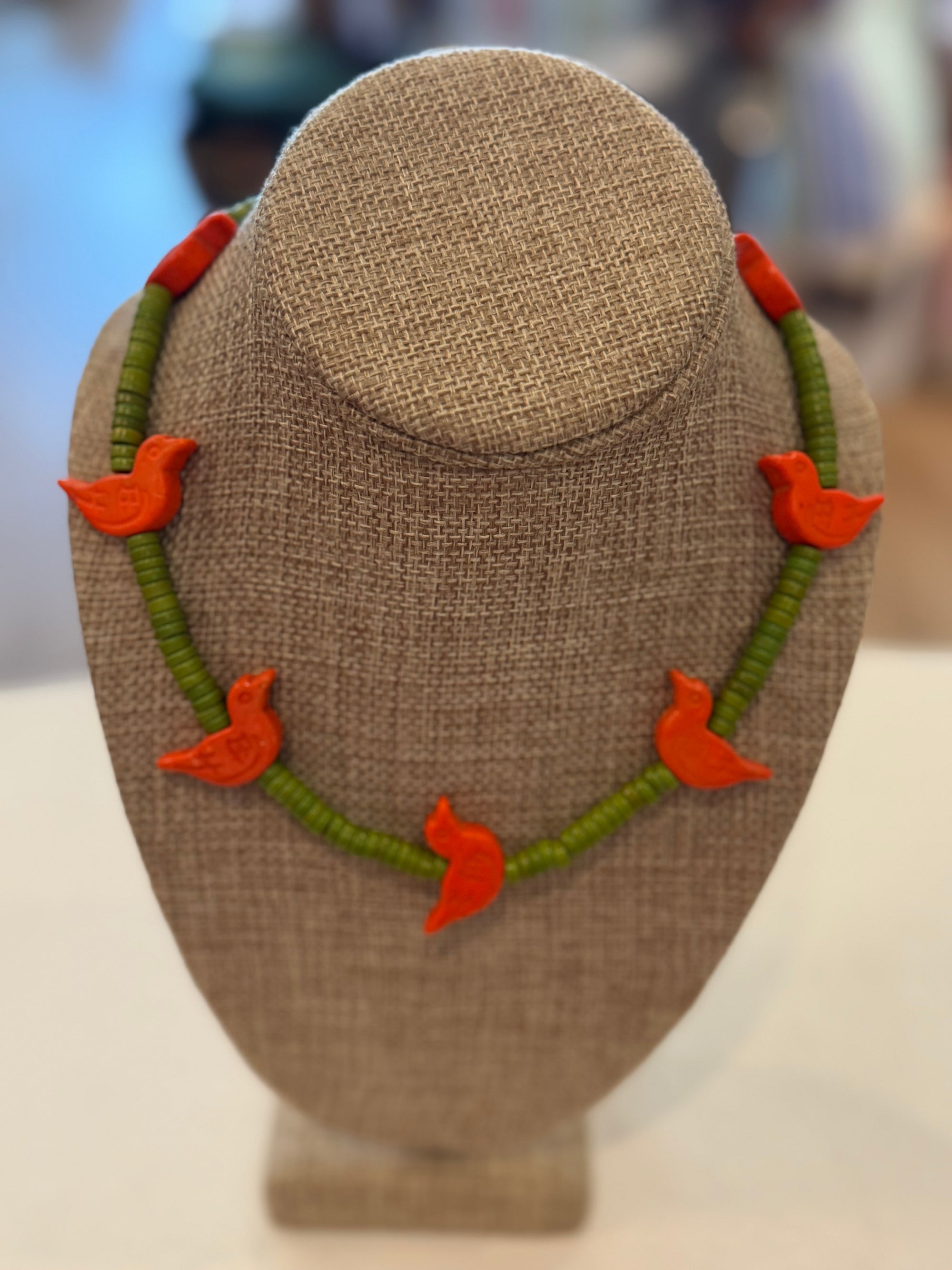 Beaded Bird Necklace, Assorted Colors