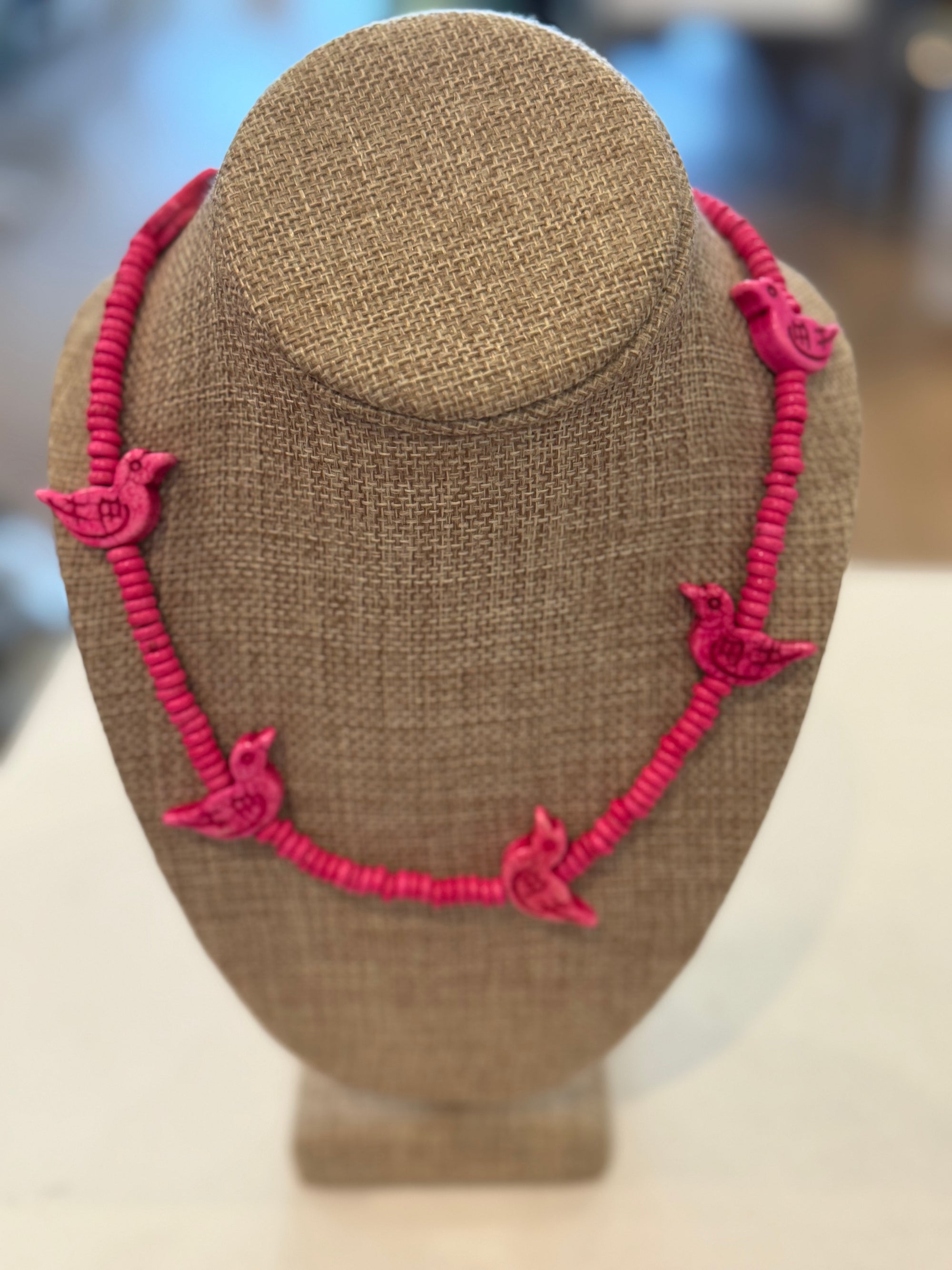 Beaded Bird Necklace, Assorted Colors