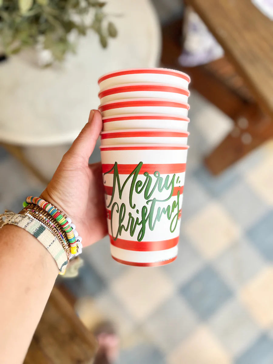 Festive Merry Christmas Reusable Party Cups - Set of 4