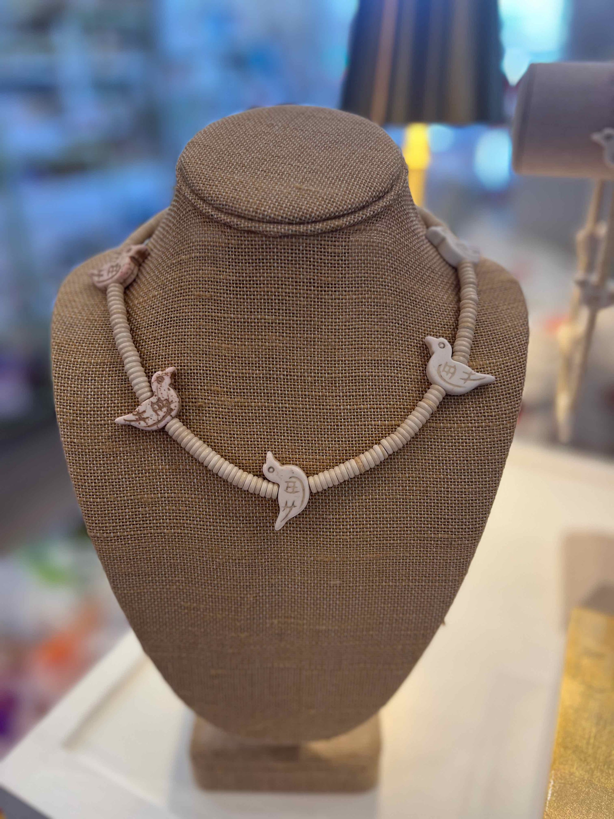 Beaded Bird Necklace, Assorted Colors