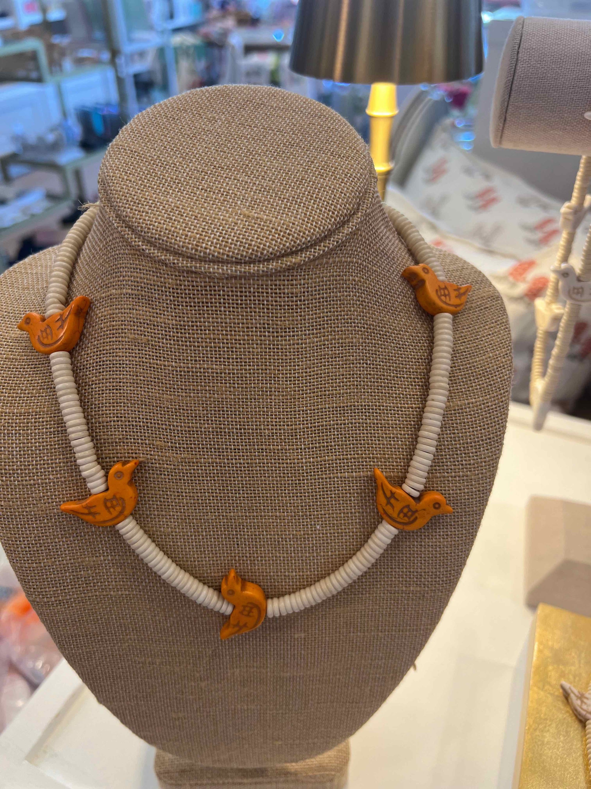Beaded Bird Necklace, Assorted Colors