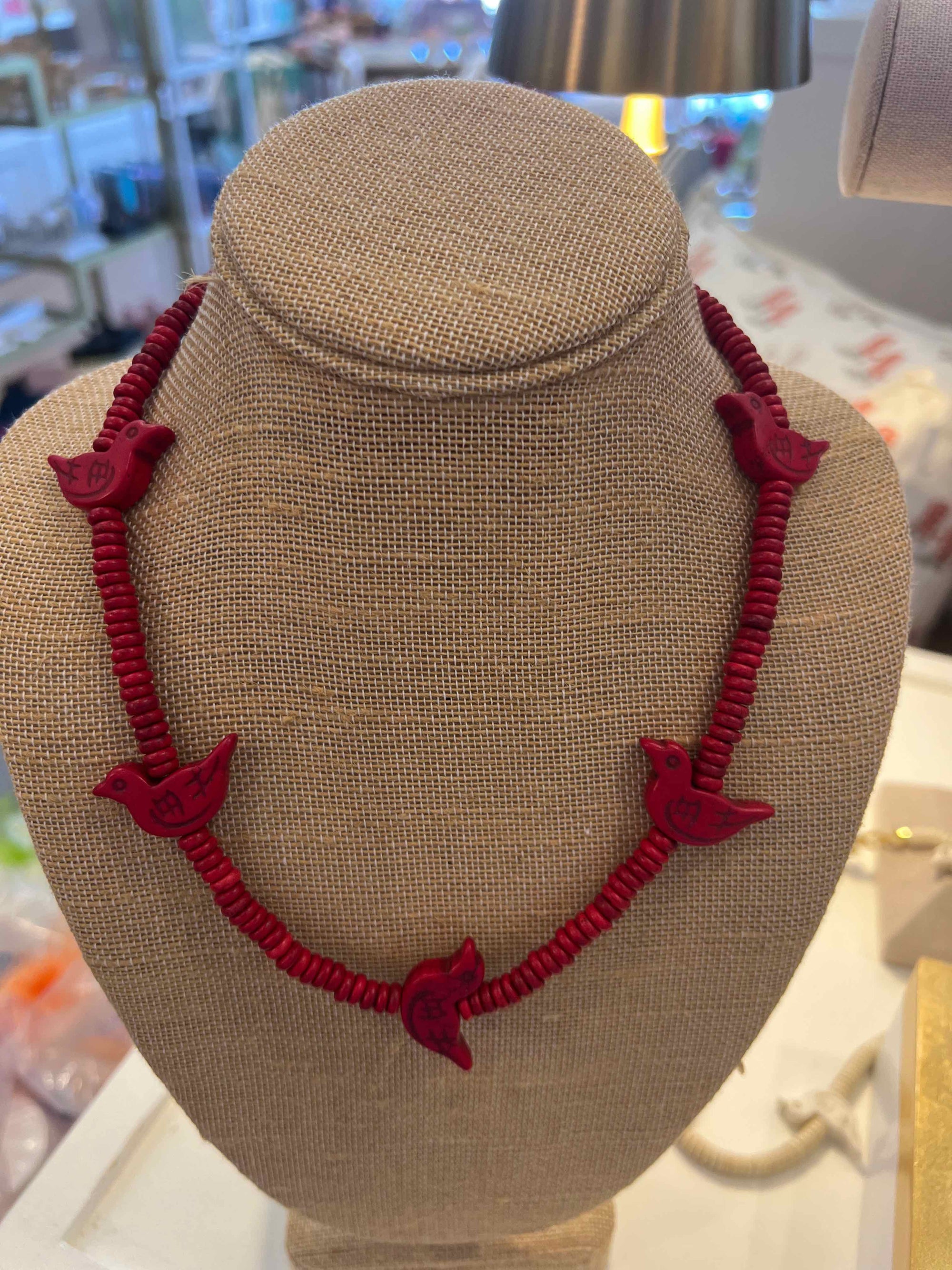 Beaded Bird Necklace, Assorted Colors