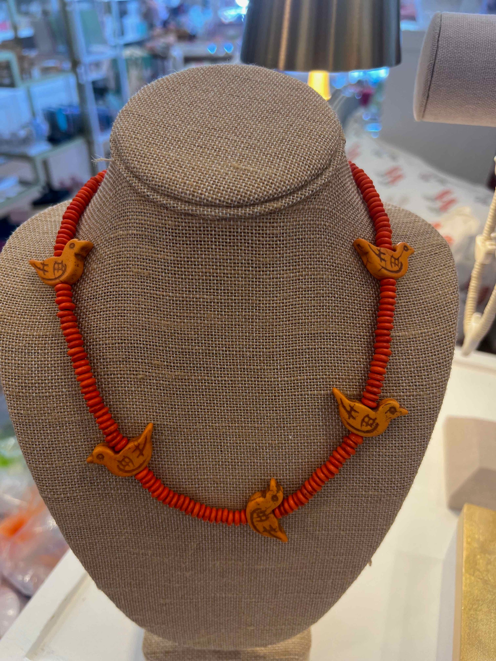 Beaded Bird Necklace, Assorted Colors