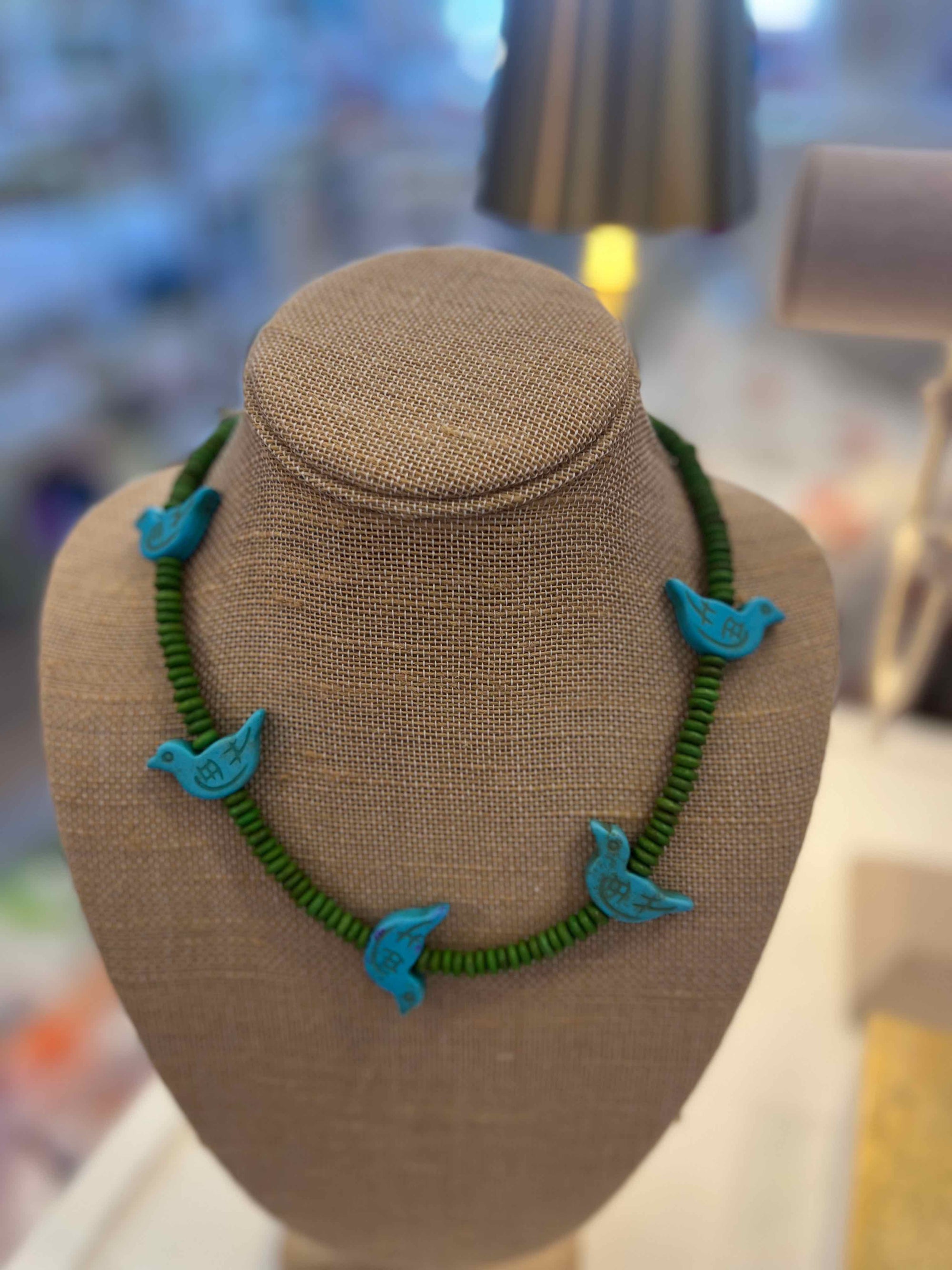 Beaded Bird Necklace, Assorted Colors