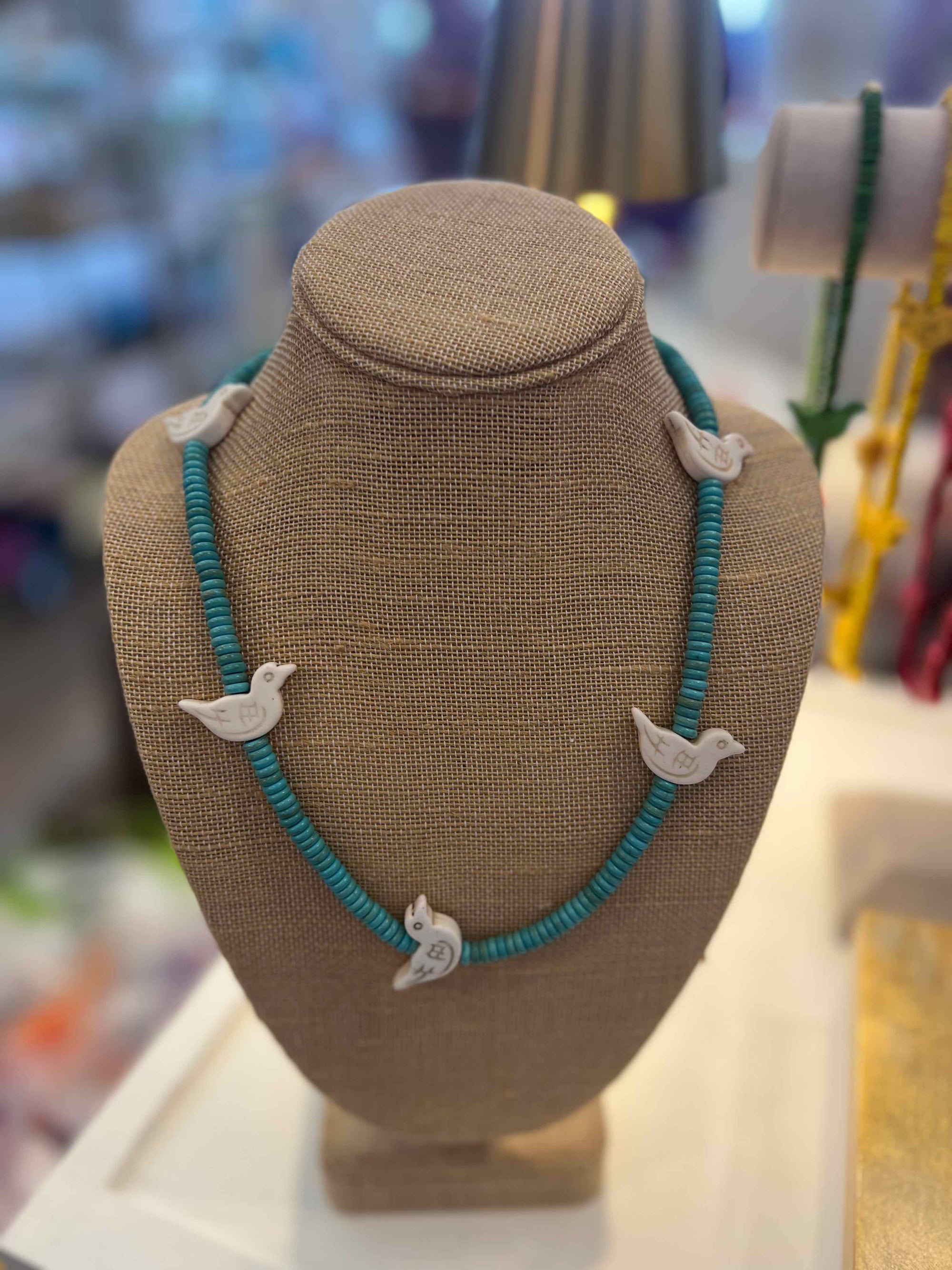 Beaded Bird Necklace, Assorted Colors