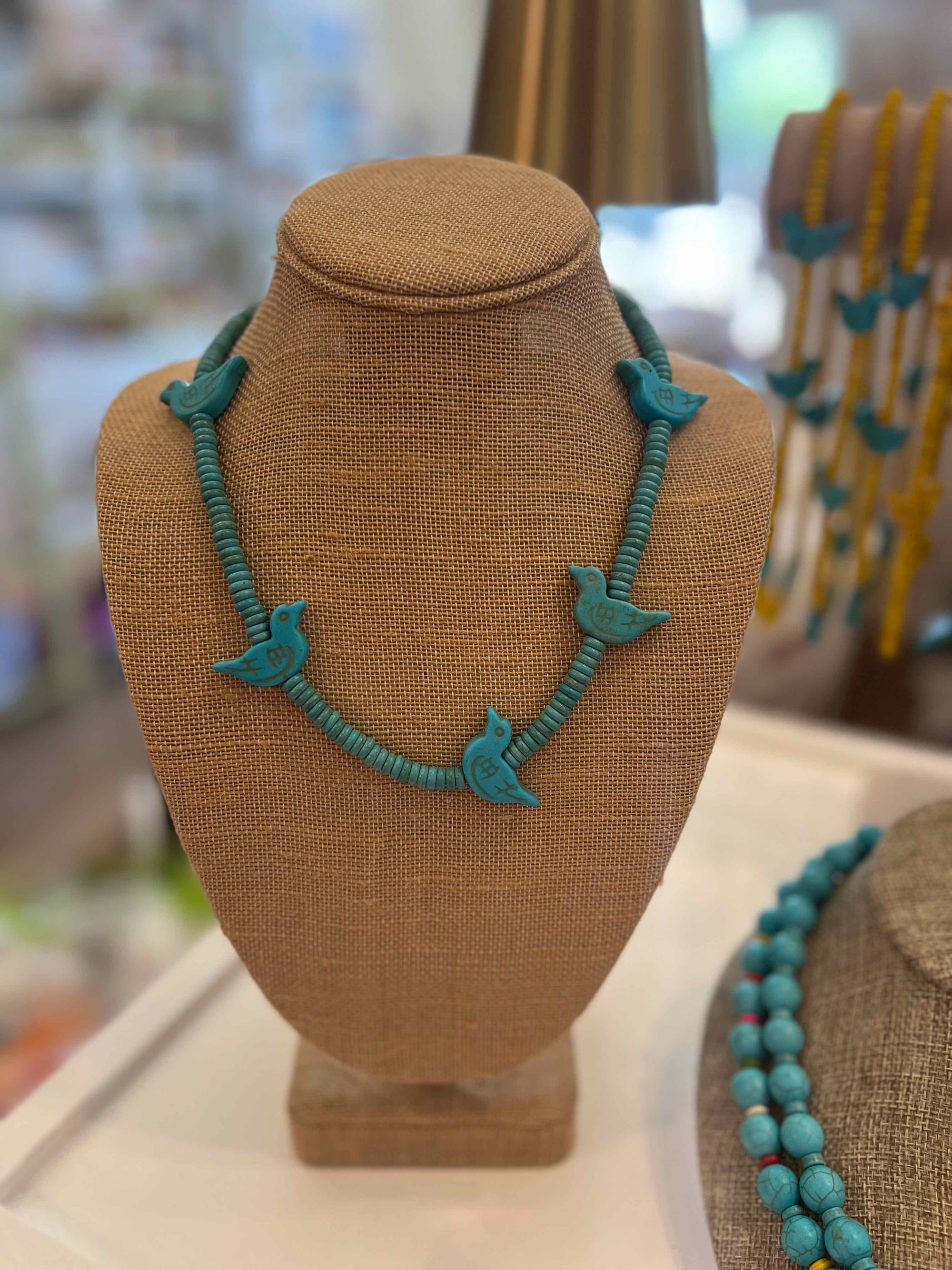 Beaded Bird Necklace, Assorted Colors