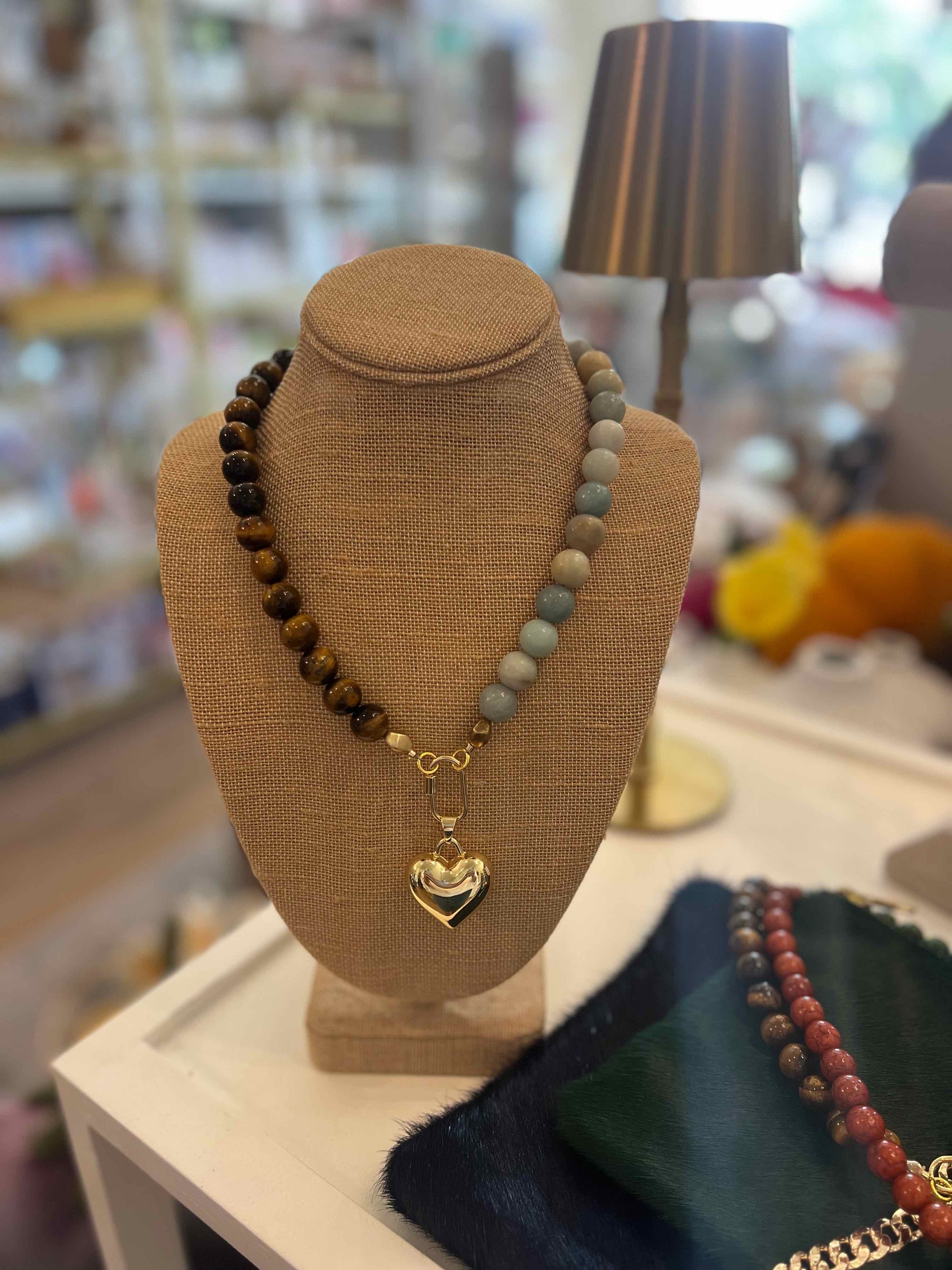 Beaded Bubble Heart Necklaces, Assorted