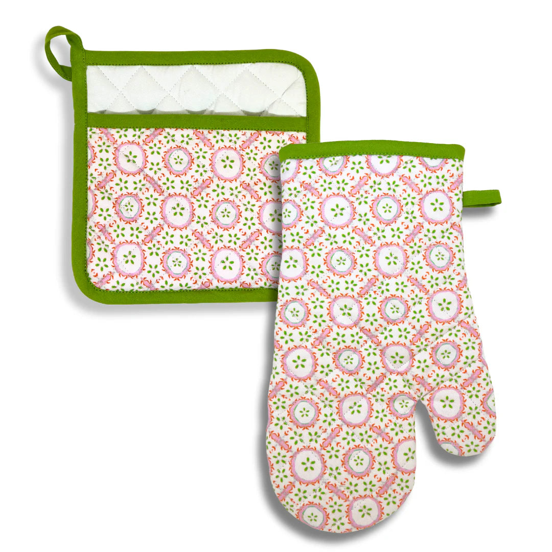 Rosie Pot Holder, Oven Mitt and Tea Towel SET