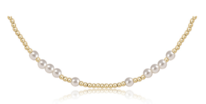 15" Choker Beaded - Hope Unwritten Pearl 4mm