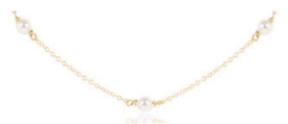 15" Choker Simplicity Chain Gold - Pearl 4mm