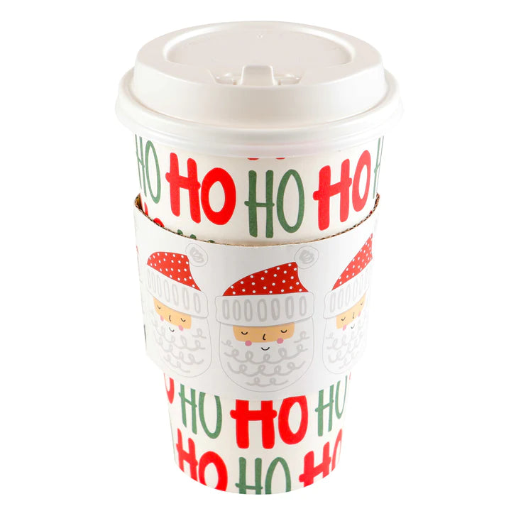 Ho Ho Ho w/ Santa Sleeve Hot/Cold Cup w/ Lid