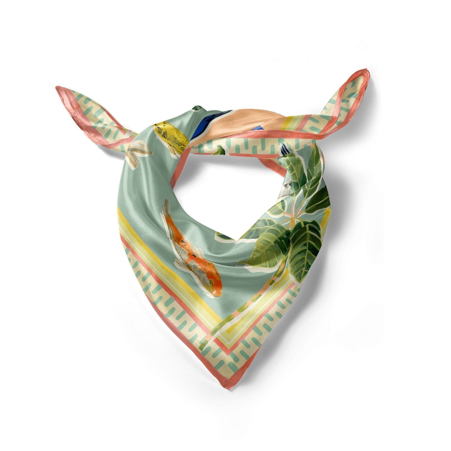 The Feather & Fronds Silk Scarf