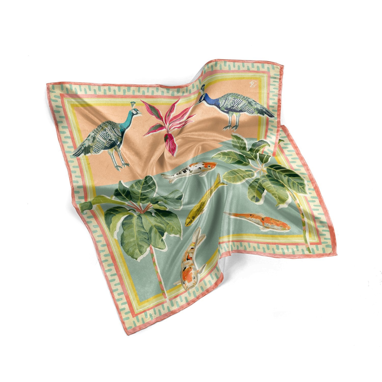 The Feather & Fronds Silk Scarf