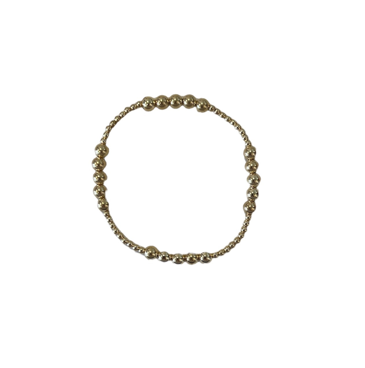 Classic Blissful Pattern 2.5mm Bead Bracelet - 5mm Gold