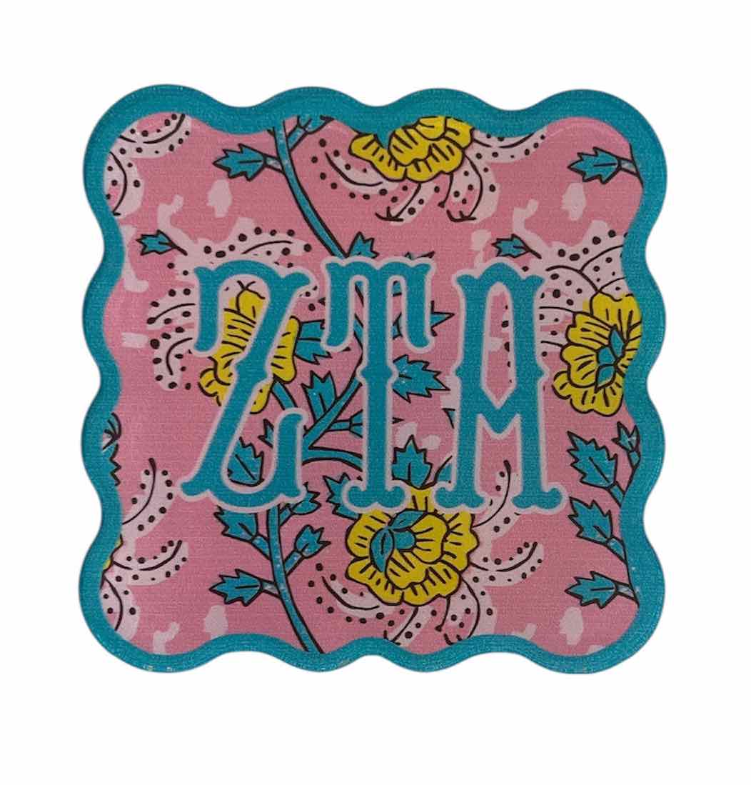 Block Print Sorority Coasters, Assorted