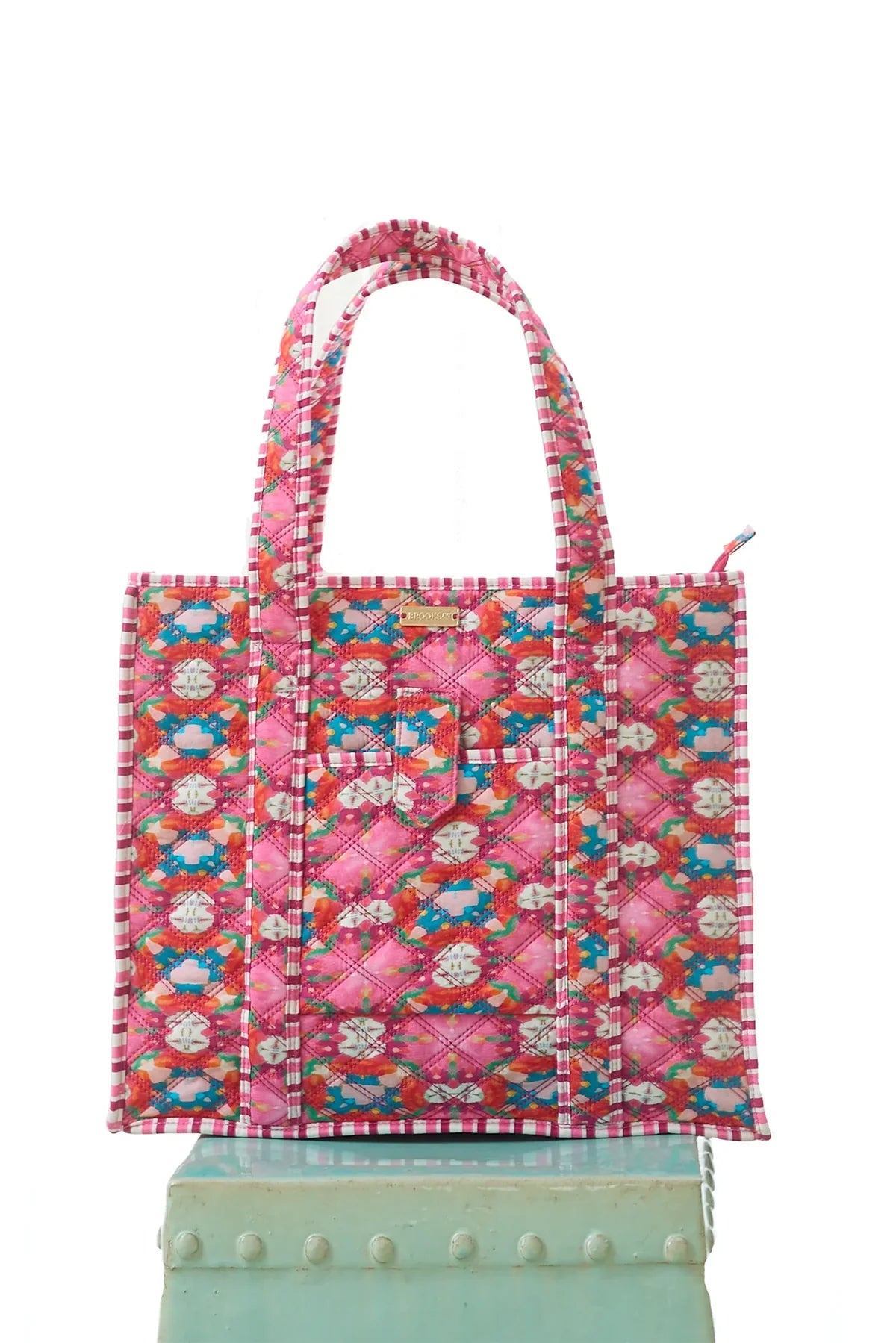 Brooks Ave On the Road Quilted Tote - Strawberry Fields