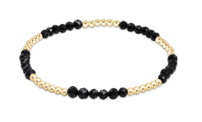 Classic Blissful Pattern 2.5mm Bead Bracelet - Faceted Onyx