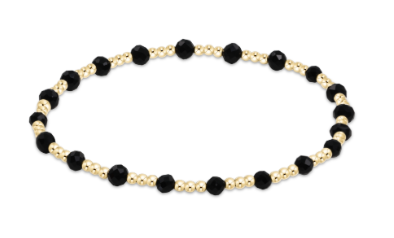 Classic Sincerity Pattern 3mm Bead Bracelet - Faceted Onyx