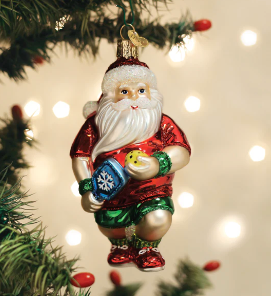 Pickleball Santa Ornament