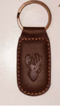 Deer Leather Embossed Keychain