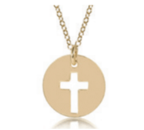 16" Necklace Gold - Blessed Gold Disc