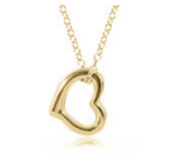 16" Necklace Gold - Love Gold Charm