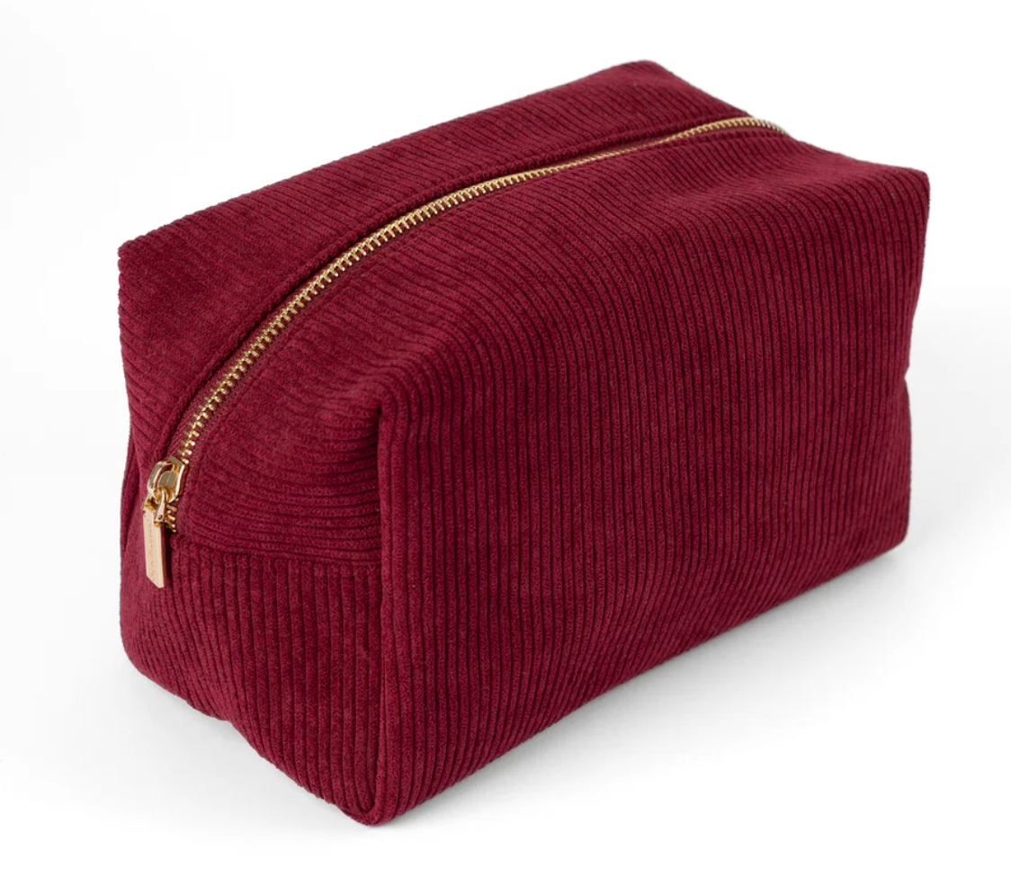 Corduroy Cosmetic Bag, Assorted Colors