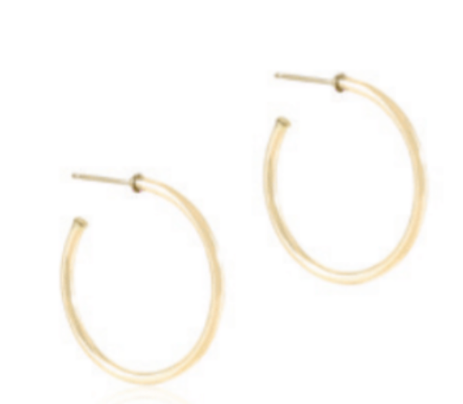 Round Gold 1.25" Post Hoop - 2mm - Smooth
