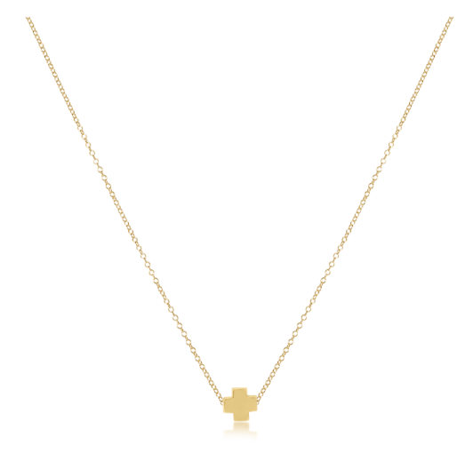 16" Necklace Gold - Signature Cross, Assorted Colors