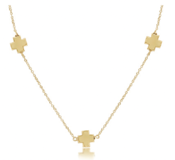 15" Choker Simplicity Chain Gold - Signature Cross